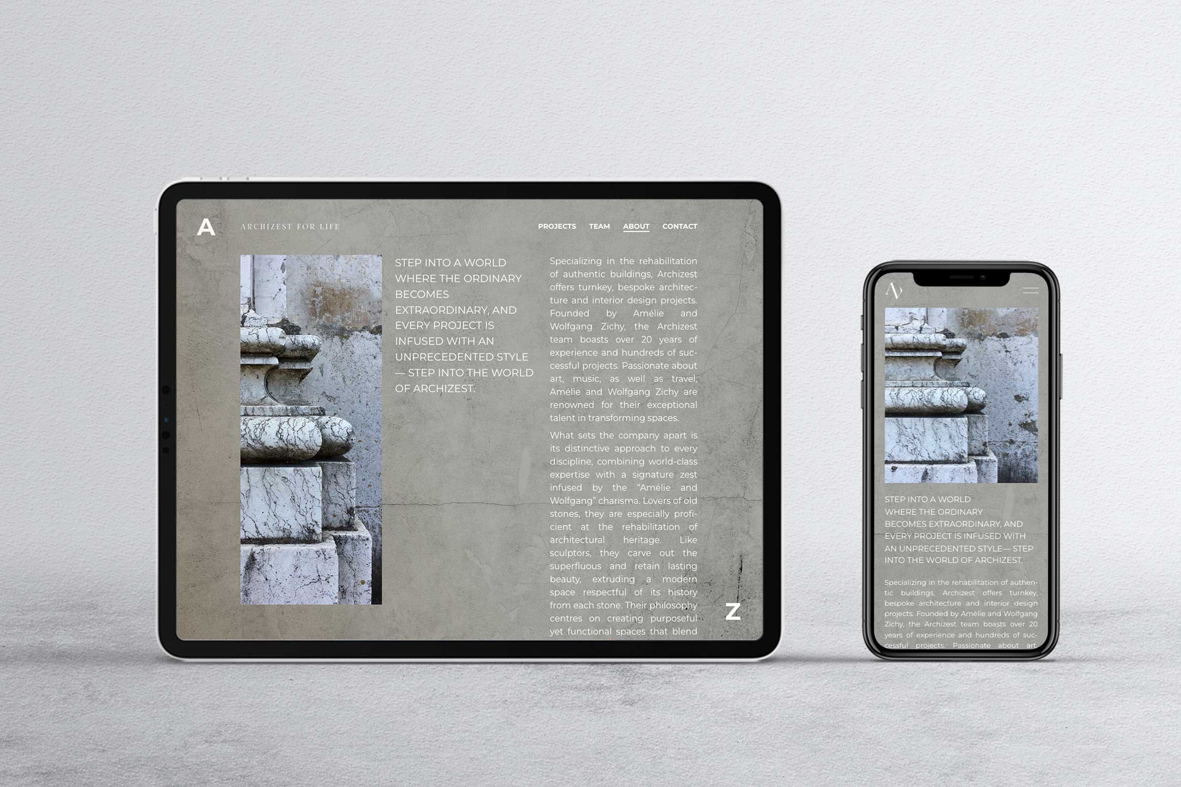 Architect firm website -about