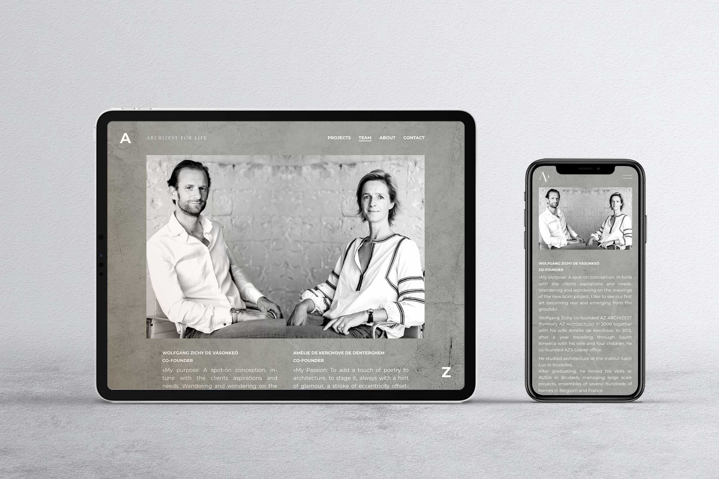 Architect firm website -team
