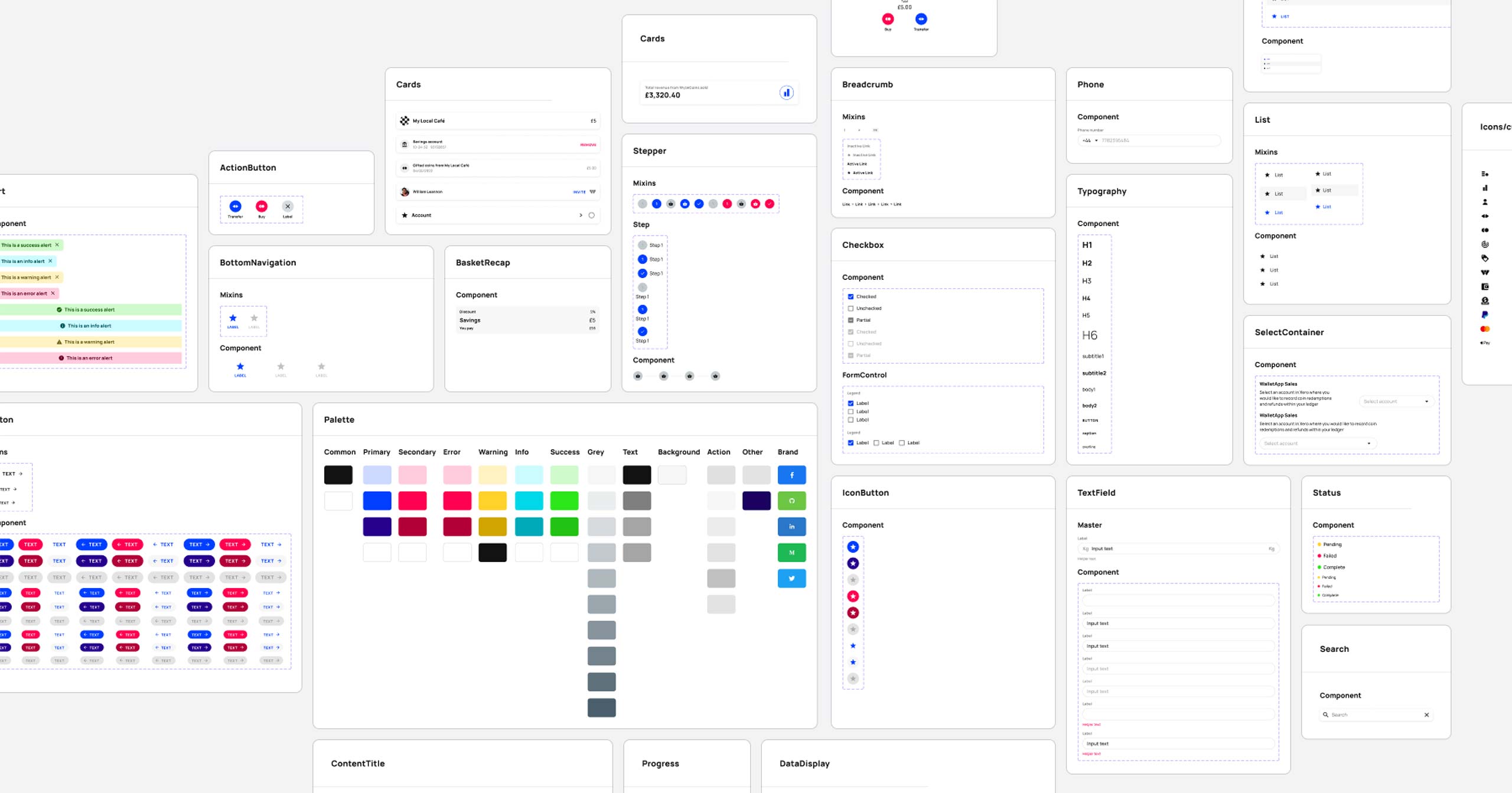 Wallet app -prototyping-settings