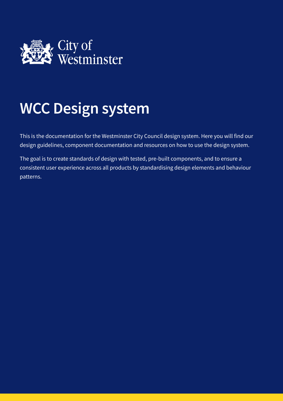 Westminster City Coucil's design system -guidelines thumbnail